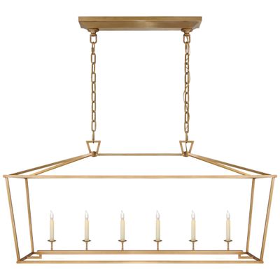 Chapman & Myers Darlana Large Linear Lantern in Antique- Burnished Brass Ceiling Light W54
