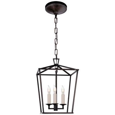 Chapman & Myers Darlana Mini Lantern in Aged Iron Ceiling Light W9.75