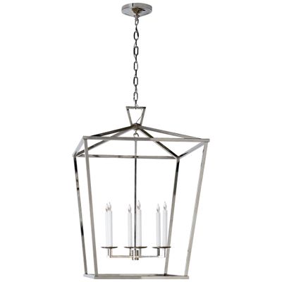 Chapman & Myers Darlana Extra Large Lantern in Polished Nickel Ceiling Light W29