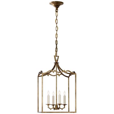 Chapman & Myers Darlana Small Fancy Lantern in Gilded Iron Ceiling Light W12.75