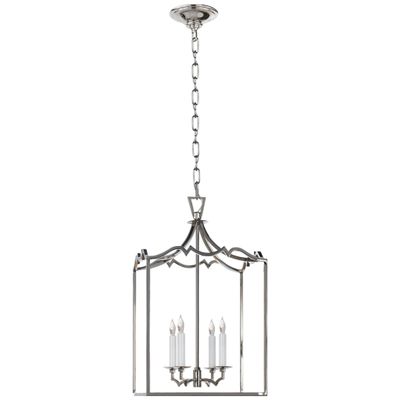 Chapman & Myers Darlana Small Fancy Lantern in Polished Nickel Ceiling Light W12.75