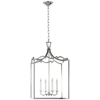 Chapman & Myers Darlana Medium Fancy Lantern in Polished Nickel Ceiling Light W17.25