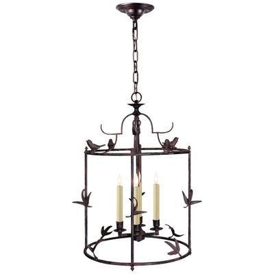 Chapman & Myers Diego Grande Classical Perching Bird Lantern in Rust with Verdis Accent Ceiling Light W16
