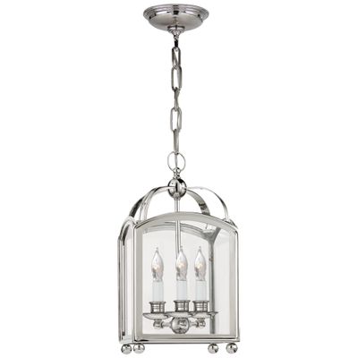 Chapman & Myers Arch Top Mini Lantern in Polished Nickel Ceiling Light W8.25