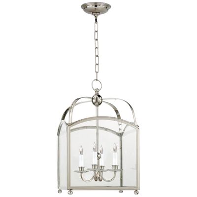 Chapman & Myers Arch Top Small Lantern in Polished Nickel Ceiling Light W14.5