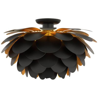 Chapman & Myers Cynara XL Flush Mount in Matte Black and Gild Ceiling Light W23