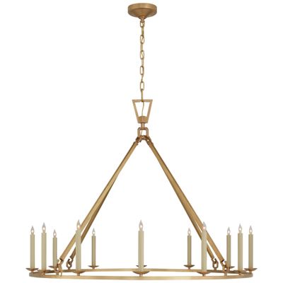 Chapman & Myers Darlana Extra Large Single Ring Chandelier in Antique-Burnished Brass Ceiling Light W50