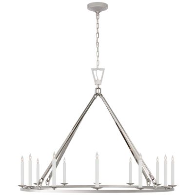 Chapman & Myers Darlana Extra Large Single Ring Chandelier in Polished Nickel Ceiling Light W50
