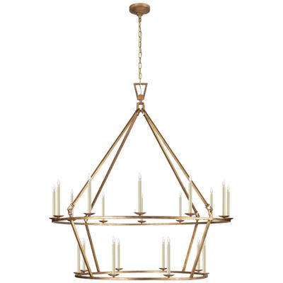 Chapman & Myers Darlana Extra Large Two-Tier Chandelier in Gilded Iron Ceiling Light W50