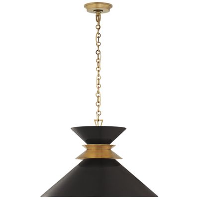 Matte black and brass pendant light on sale