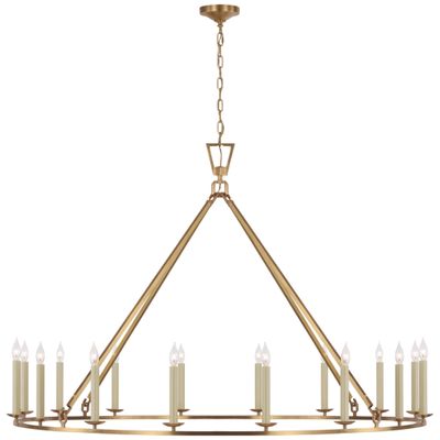 Chapman & Myers Darlana Oversized Single Ring Chandelier in Antique-Burnished Brass Ceiling Light W61.25