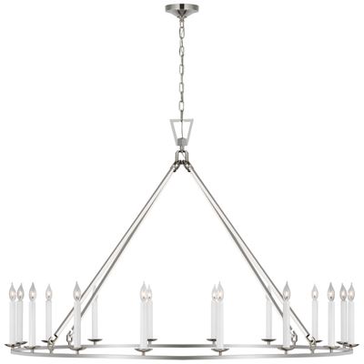 Chapman & Myers Darlana Oversized Single Ring Chandelier in Polished Nickel Ceiling Light W61.25