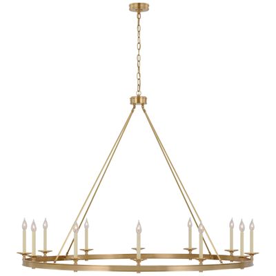 Chapman & Myers Launceton Oversized Ring Chandelier in Antique-Burnished Brass Ceiling Light W63.25