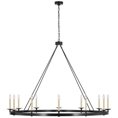 Chapman & Myers Launceton Oversized Ring Chandelier in Bronze Ceiling Light W63.25