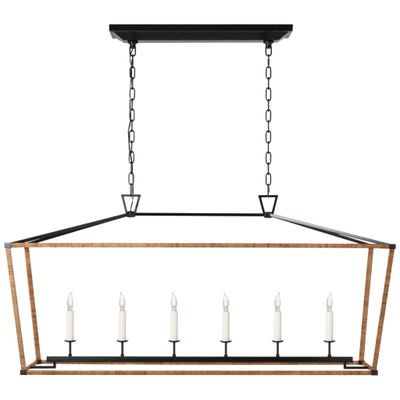 Chapman & Myers Darlana Large Rattan Wrapped Linear Lantern