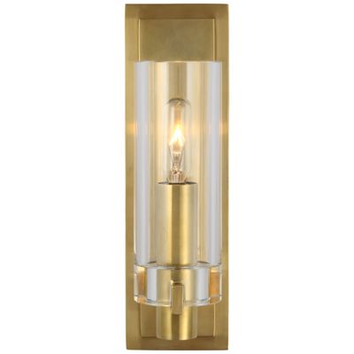 Chapman & Myers Sonnet Petite Single Sconce in Antique-Burnished Brass with Clear Glass Wall Light W3