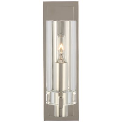 Chapman & Myers Sonnet Petite Single Sconce in Polished Nickel with Clear Glass Wall Light W3
