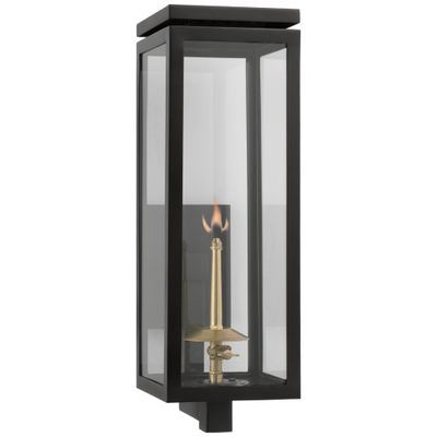 Chapman & Myers Fresno Medium Bracketed Gas Wall Lantern in Matte Black with Clear Glass Outdoor Lighting W6