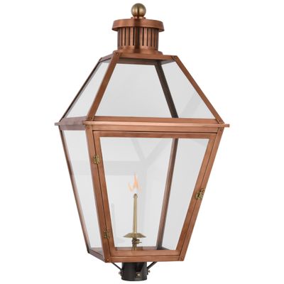 Chapman & Myers Stratford Gas Post Light in Soft Copper with Clear Glass Outdoor Lighting W18