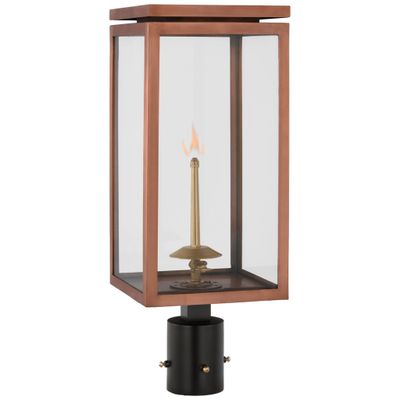 Chapman & Myers Fresno Medium Gas Post in Soft Copper with Clear Glass Outdoor Lighting W8