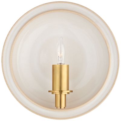 Christopher Spitzmiller Leeds Small Round Sconce in Ivory Wall Light W8.25