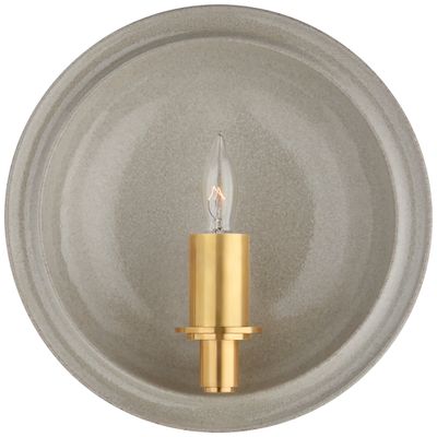 Christopher Spitzmiller Leeds Small Round Sconce in Shellish Gray Wall Light W8.25