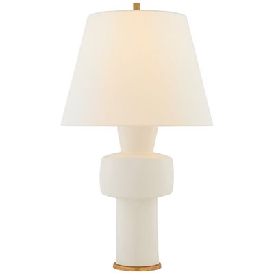 Christopher Spitzmiller Eerdmans Medium Table Lamp in Ivory with Linen Shade W17