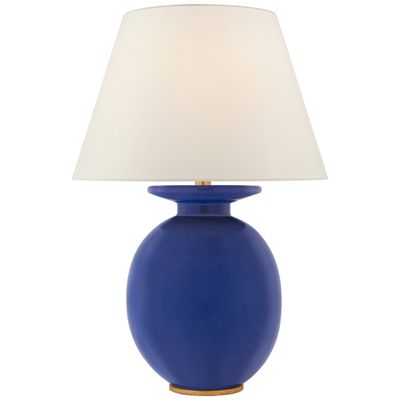 Christopher Spitzmiller Hans Medium Table Lamp in Flowing Blue with Linen Shade W20