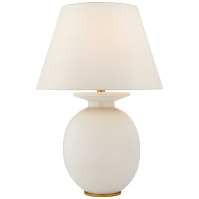 Christopher Spitzmiller Hans Medium Table Lamp in Ivory with Linen Shade W20
