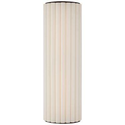 Ian K. Fowler Palati Large Tall Sconce in Bronze with Linen Shade Wall Light W7.25