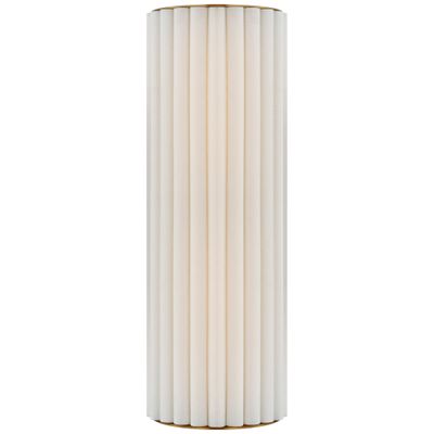 Ian K. Fowler Palati Large Tall Sconce in Hand-Rubbed Antique Brass with Linen Shade Wall Light W7.25
