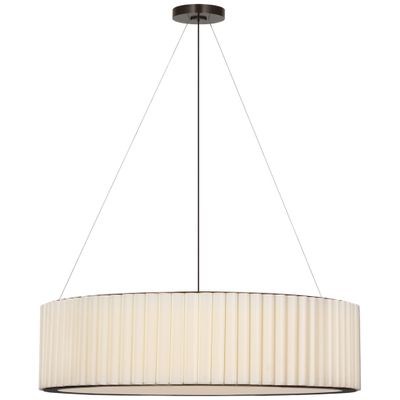 Ian K. Fowler Palati Extra Large Hanging Shade in Bronze with Linen Shade Ceiling Light W38