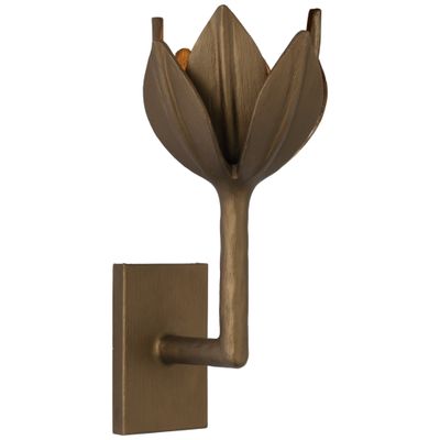 Julie Neill Alberto Small Sconce in Antique Bronze Leaf Wall Light W5.75