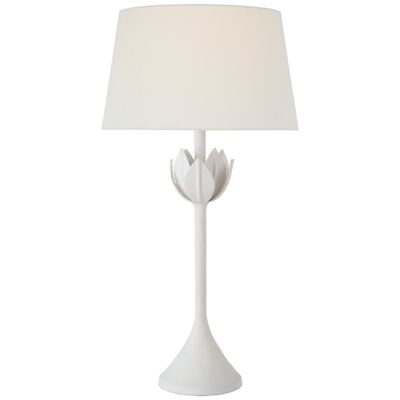Julie Neill Alberto Large Table Lamp in Plaster White with Linen Shade W17