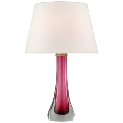 Julie Neill Christa Large Table Lamp in Cerise with Linen Shade W18