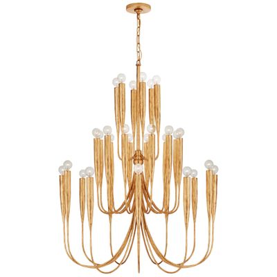 Julie Neill Acadia Large Chandelier in Plaster White Ceiling