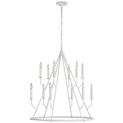 Julie Neill Lorio Large Chandelier in Plaster White Ceiling Light W33