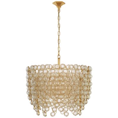 Julie Neill Milazzo Medium Waterfall Chandelier in Gild and Crystal Ceiling Light W28.5