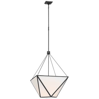 Julie Neill Lorino Large Lantern in Bronze with White Glass Ceiling Light W22