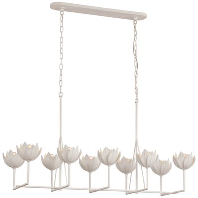 Julie Neill Alberto Large Linear Chandelier in Plaster White Ceiling Light W21