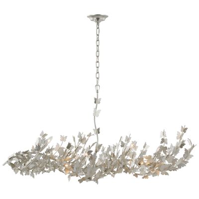 Julie Neill Farfalle Large Linear Chandelier in Burnished Silver Leaf Ceiling Light W20.5