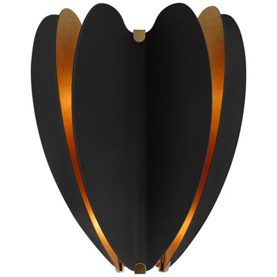 kate spade new york Danes Small Sconce in Matte Black and Gild Wall Light W9.5