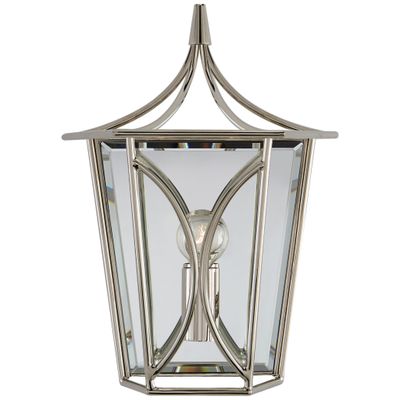 kate spade new york Cavanagh Mini Lantern Sconce in Polished Nickel Wall Light W8.5