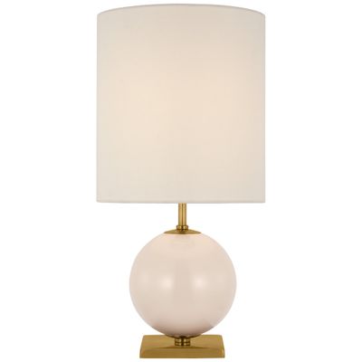 kate spade new york Elsie Small Table Lamp in Blush Painted Glass with Linen Shade W10