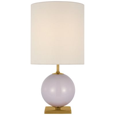 kate spade new york Elsie Small Table Lamp in Lilac Painted Glass with  Linen Shade