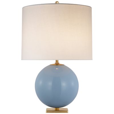 kate spade new york Elsie Table Lamp in Blue Painted Glass with Linen Shade W16