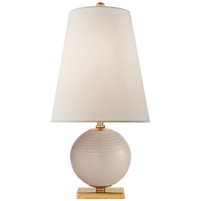 kate spade new york Corbin Mini Accent Lamp in Blush with Linen Shade Table Lamp W10.75