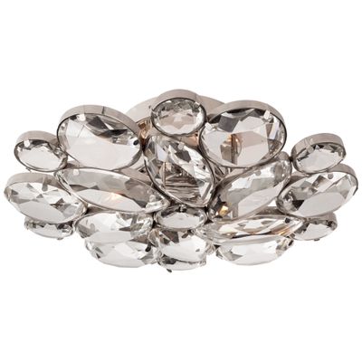 kate spade new york Lloyd Medium Round Flush Mount in Polished Nickel with Clear Glass Ceiling Light W13