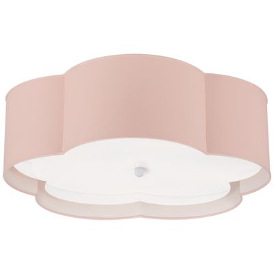 kate spade new york Bryce Large Flower Flush Mount in Pink and White with Frosted Acrylic Ceiling Light W20
