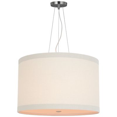 kate spade new york Walker Medium Hanging Shade in Burnished Silver Leaf with Cream Linen Shade Ceiling Light W22